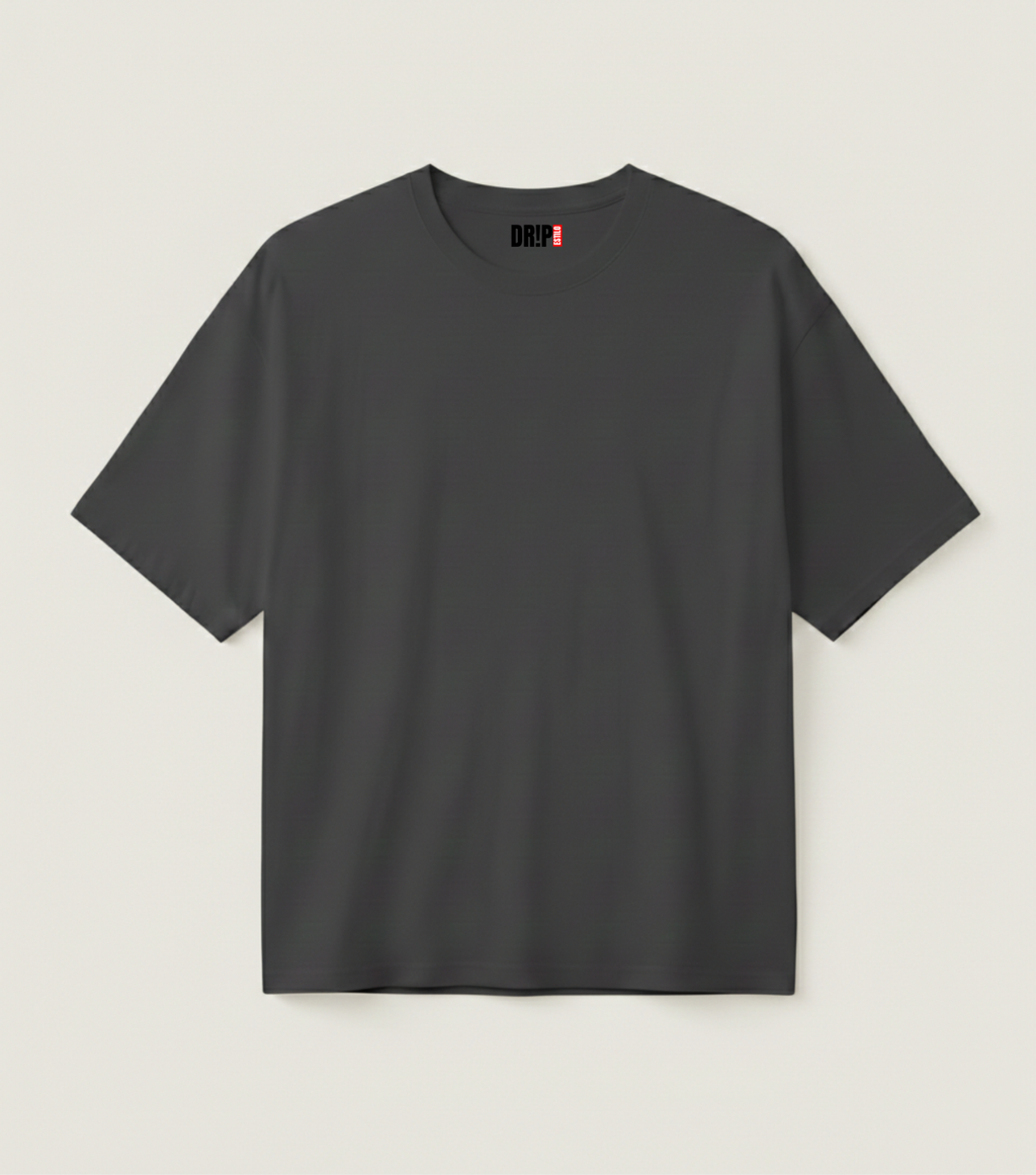 OVERSIZED CHARCOAL GREY TEE