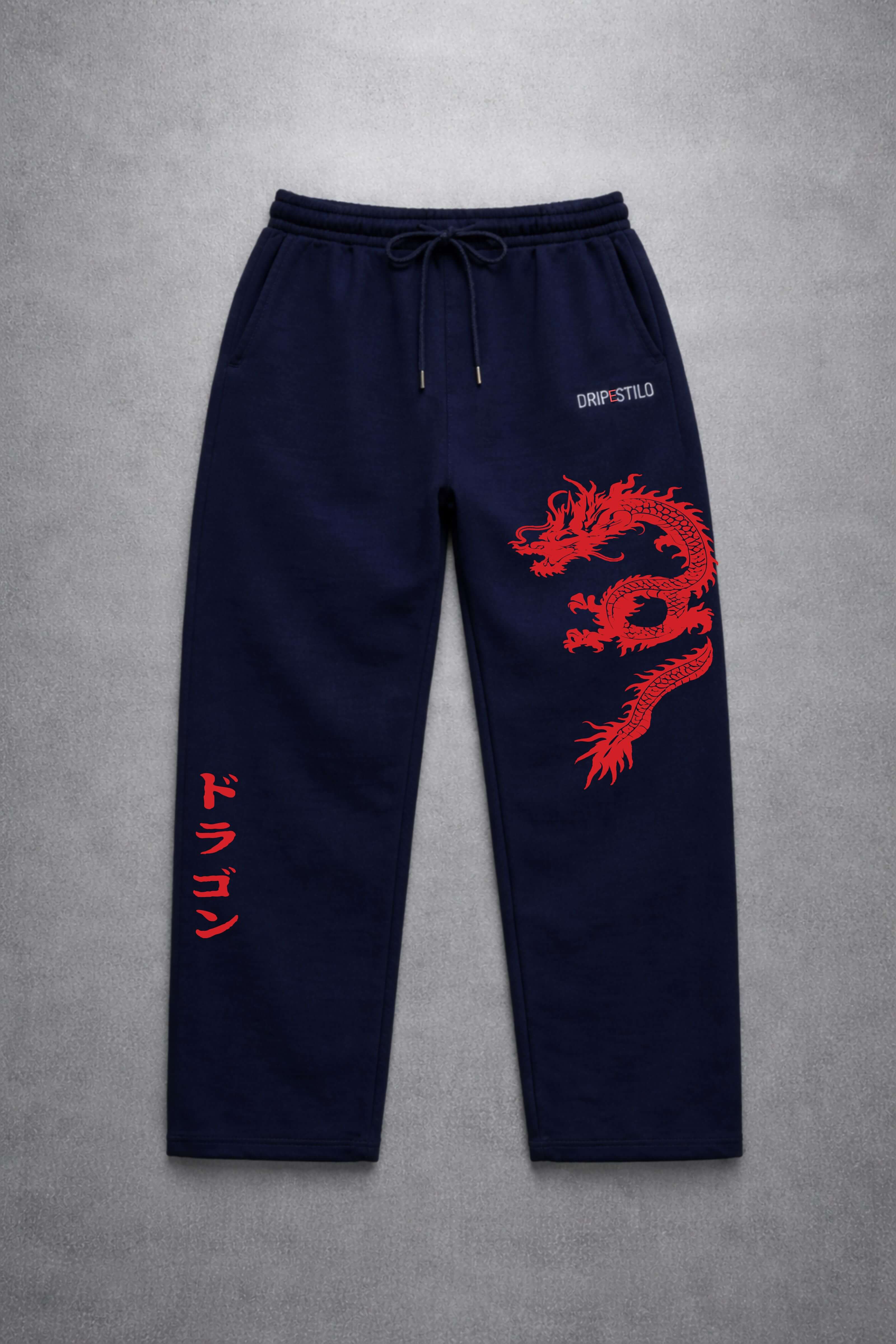 CRIMSON DRAGON NAVY BLUE LOOSE FIT TROUSER