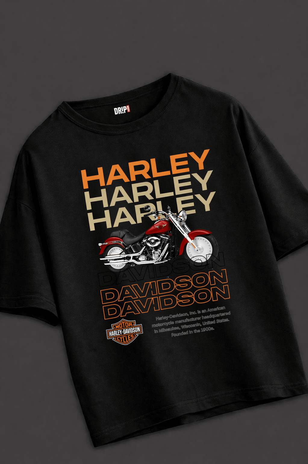 HARLEY-DAVIDSON SOFTAIL OVERSIZED BLACK TEE