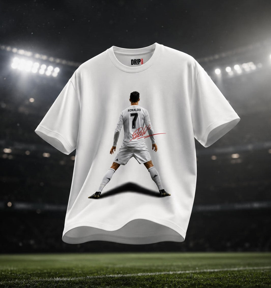 CRISTIANO RONALDO CR7 OVERSIZED WHITE T-SHIRT