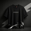 FAST LANE OVERSIZED BLACK T-SHIRT