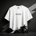 FAST LANE OVERSIZED WHITE T-SHIRT