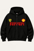 FERRARI OVERSIZED ZIPPER HOODIE
