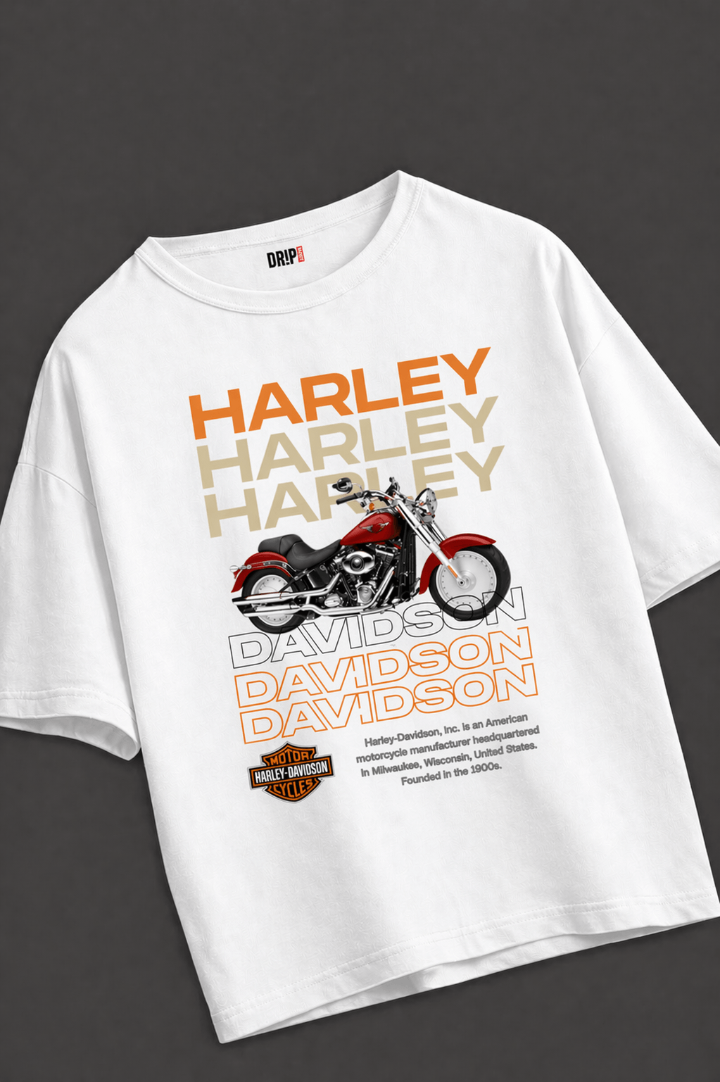 HARLEY-DAVIDSON SOFTAIL OVERSIZED WHITE TEE