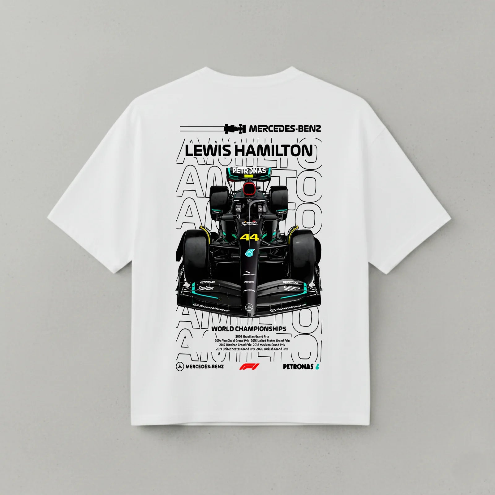 C- LEWIS HAMILTON OVERSIZED WHITE TEE