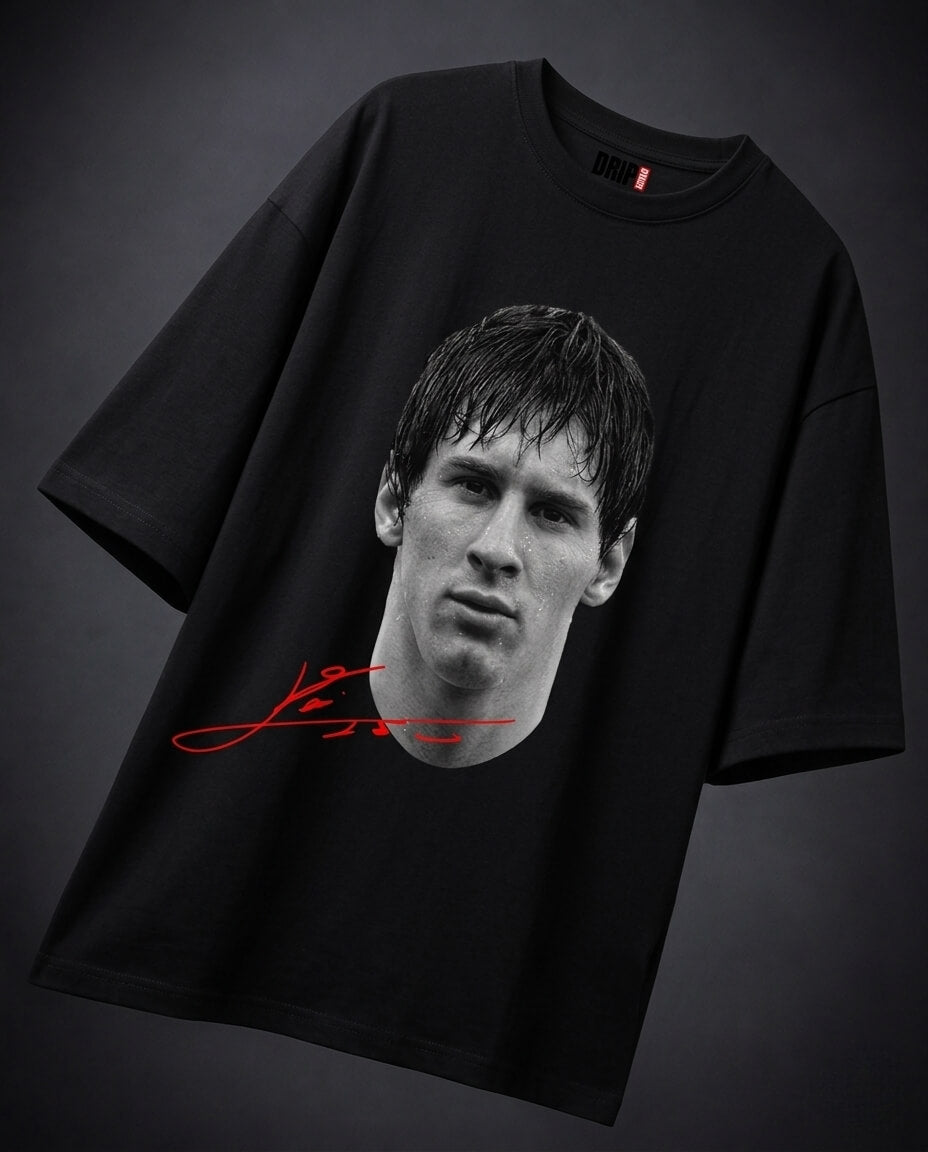 MESSI WORLD CHAMPION OVERSIZED BLACK T-SHIRT