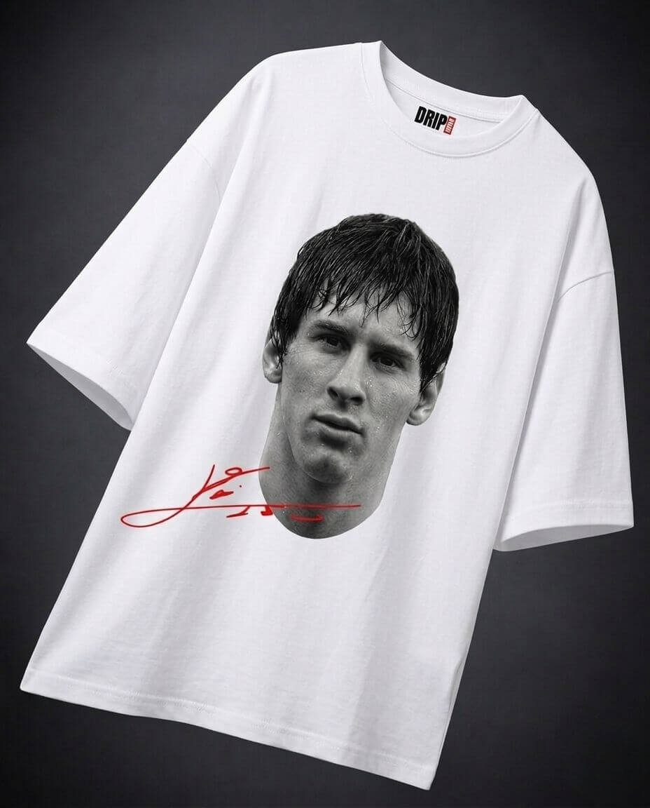 MESSI WORLD CHAMPION OVERSIZED WHITE T-SHIRT