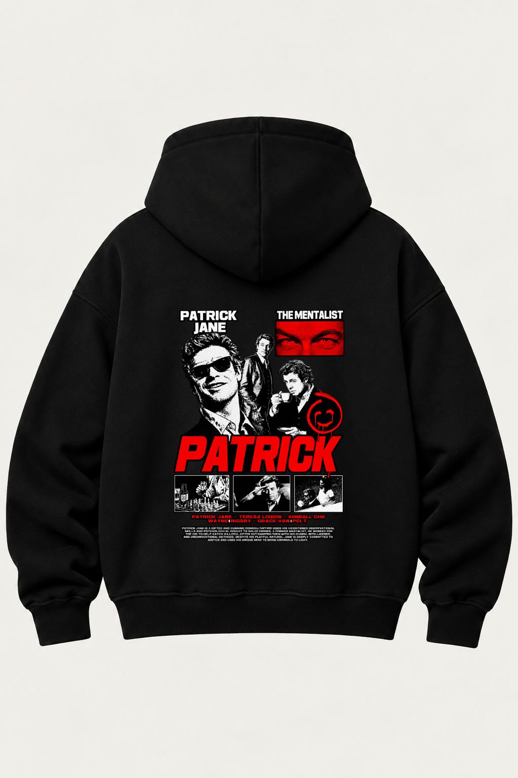 PATRICK JANE MENTALIST OVERSIZED ZIPPER HOODIE