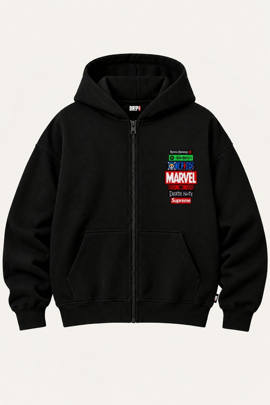 POP CULTURE OVERSIZED ZIPPER HOODIE