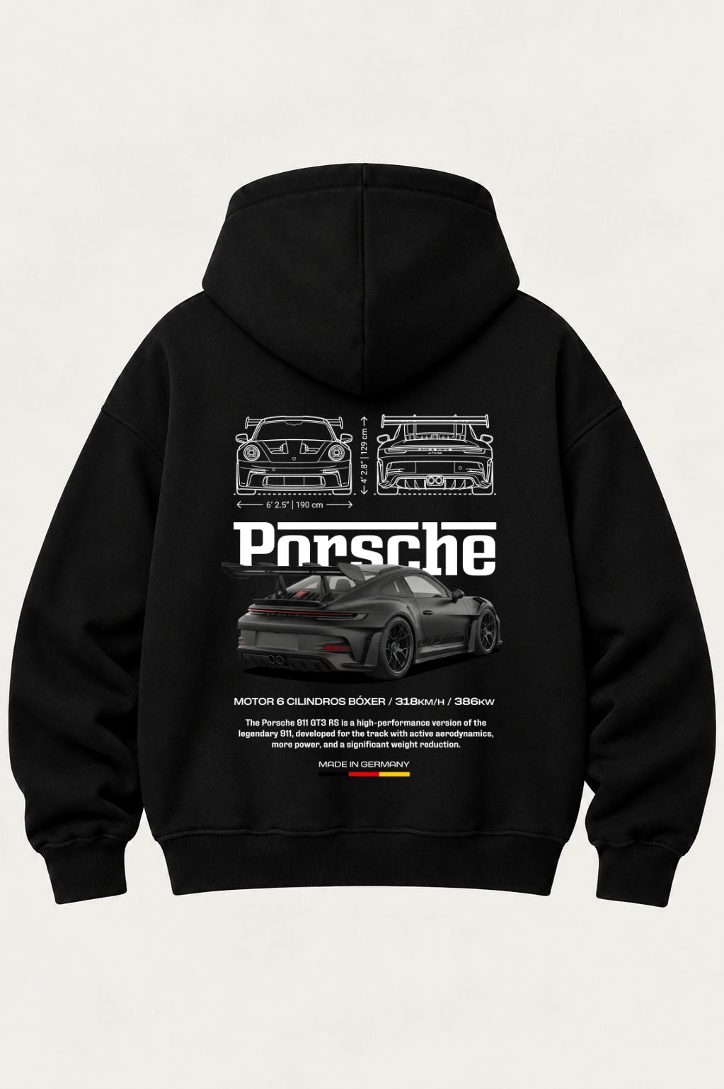 PORSCHE 911 OVERSIZED ZIPPER HOODIE