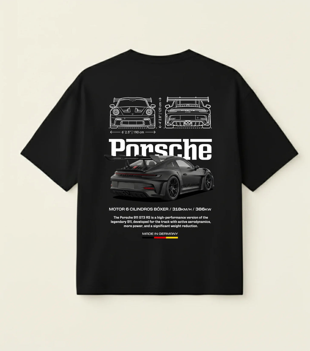 C- PORSCHE 911 BLACK OVERSIZED TEE