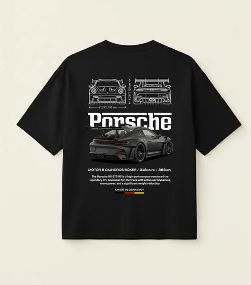 C- PORSCHE 911 BLACK OVERSIZED TEE