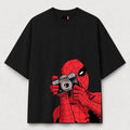 SPIDEY CAM OVERSIZED BLACK TEE