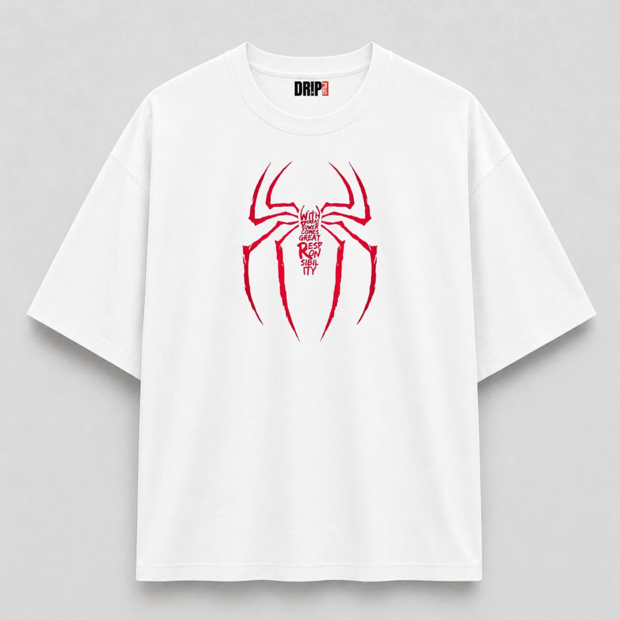 SPIDER LEGACY OVERSIZED WHITE TEE