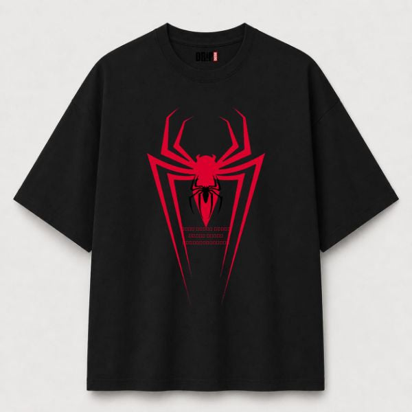 SPIDER ICON OVERSIZED BLACK TEE