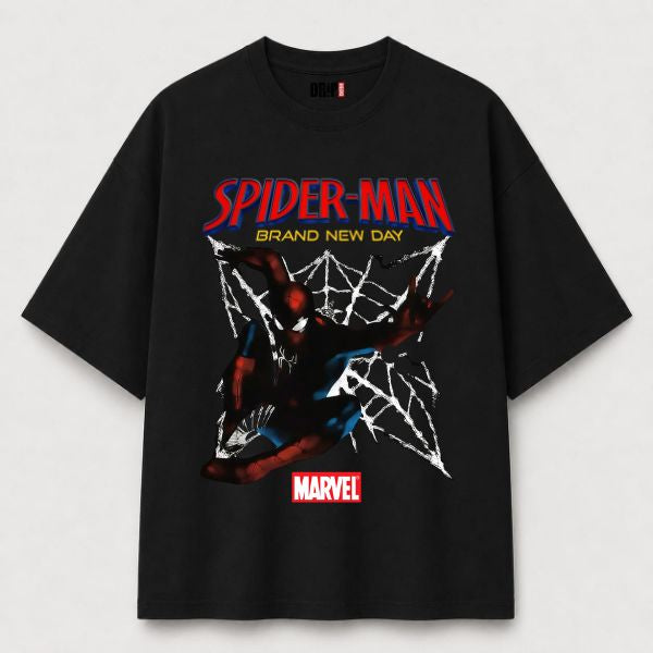 SPIDERMAN BND OVERSIZED BLACK TEE