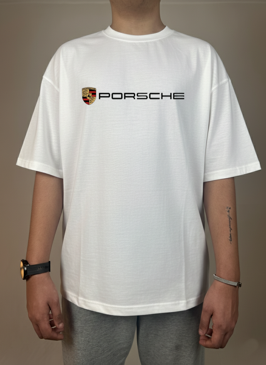 PORSCHE 911 OVERSIZED WHITE T-SHIRT