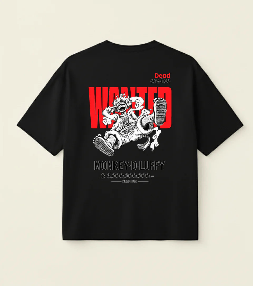 C- ONE PIECE LUFFY OVERSIZED BLACK TEE
