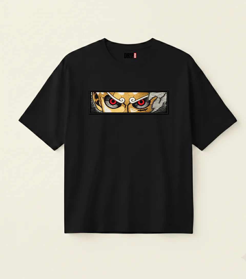 C- ONE PIECE LUFFY OVERSIZED BLACK TEE