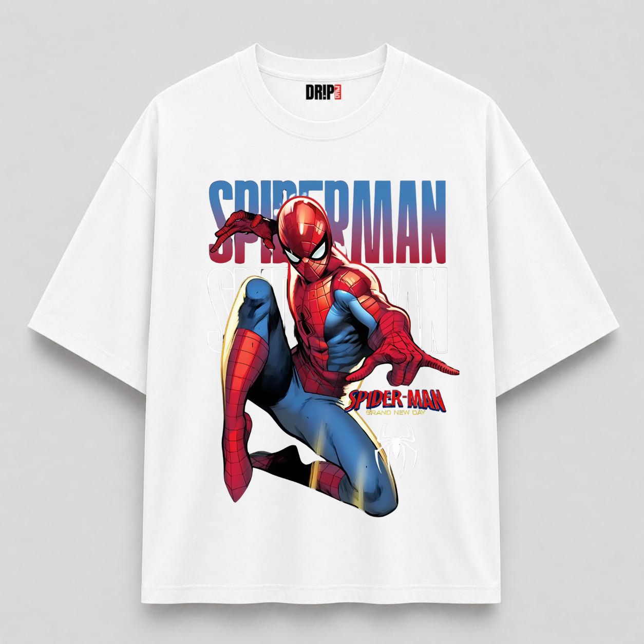 SPIDERMAN WEB STRIKE OVERSIZED WHITE TEE