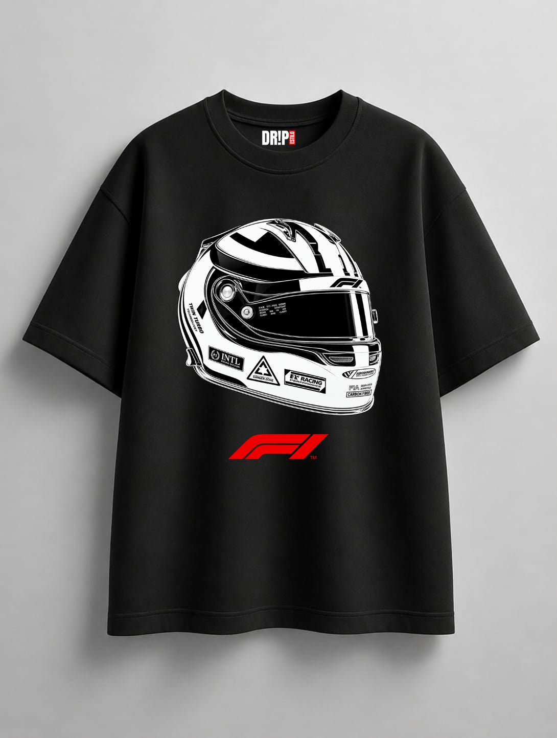 F1 PITLANE OVERSIZED BLACK TEE