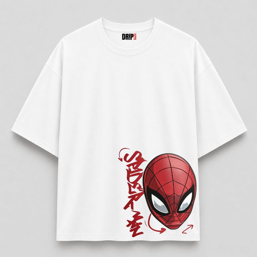 SPIDER GRAFFITI OVERSIZED WHITE TEE