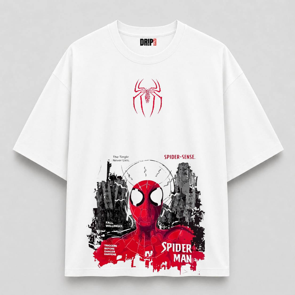 SPIDER-MAN WALL CRAWLER OVERSIZED WHITE TEE