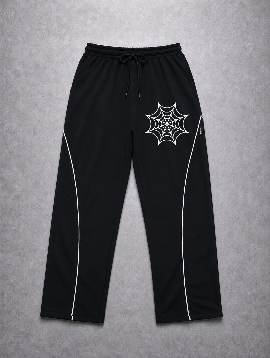 SPIDER WEB BLACK PIPING TROUSER