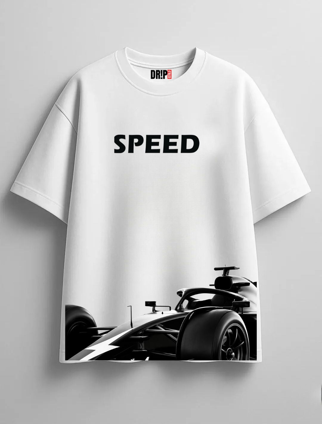 FAST LANE OVERSIZED WHITE T-SHIRT