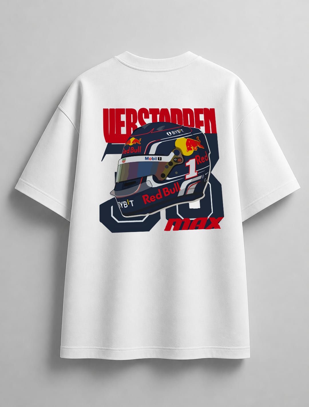 MAX VERSTAPPEN HELMET OVERSIZED WHITE T-SHIRT